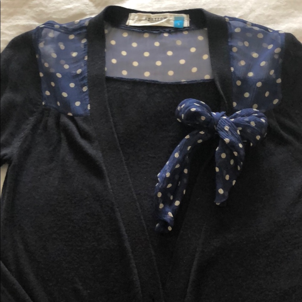 Anthropologie cotton and chiffon cardigan